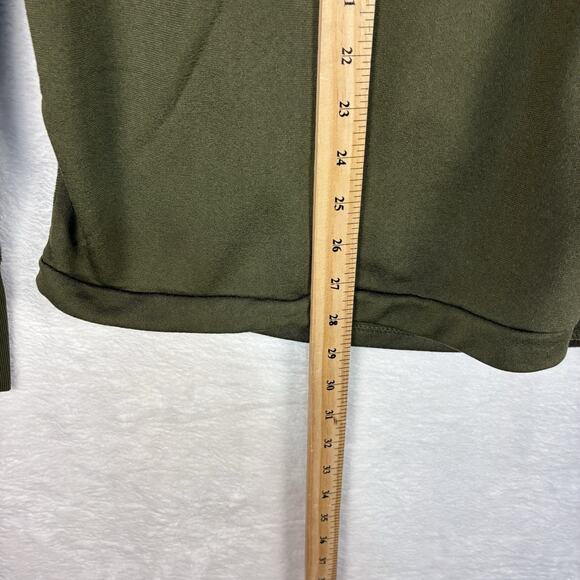 VTG US Army Military 1/4 Zip Fleece Sleep Shirt Mens M Green Heat Retentive USA - Picture 4 of 6